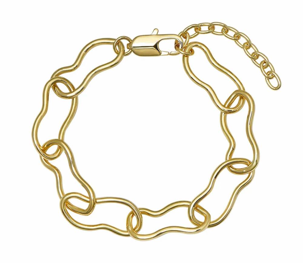 NEW GOLDBUG COLLECTION women's peanut link bracelet in gold